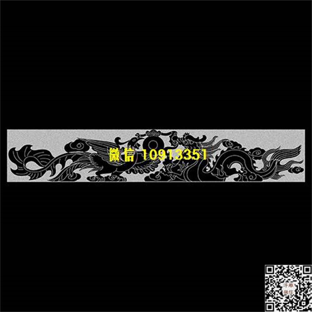 精雕图2a龙凤横梁精雕图线雕图线条图单线铣底图_电脑雕刻plt文泰矢量图精雕图浮雕图